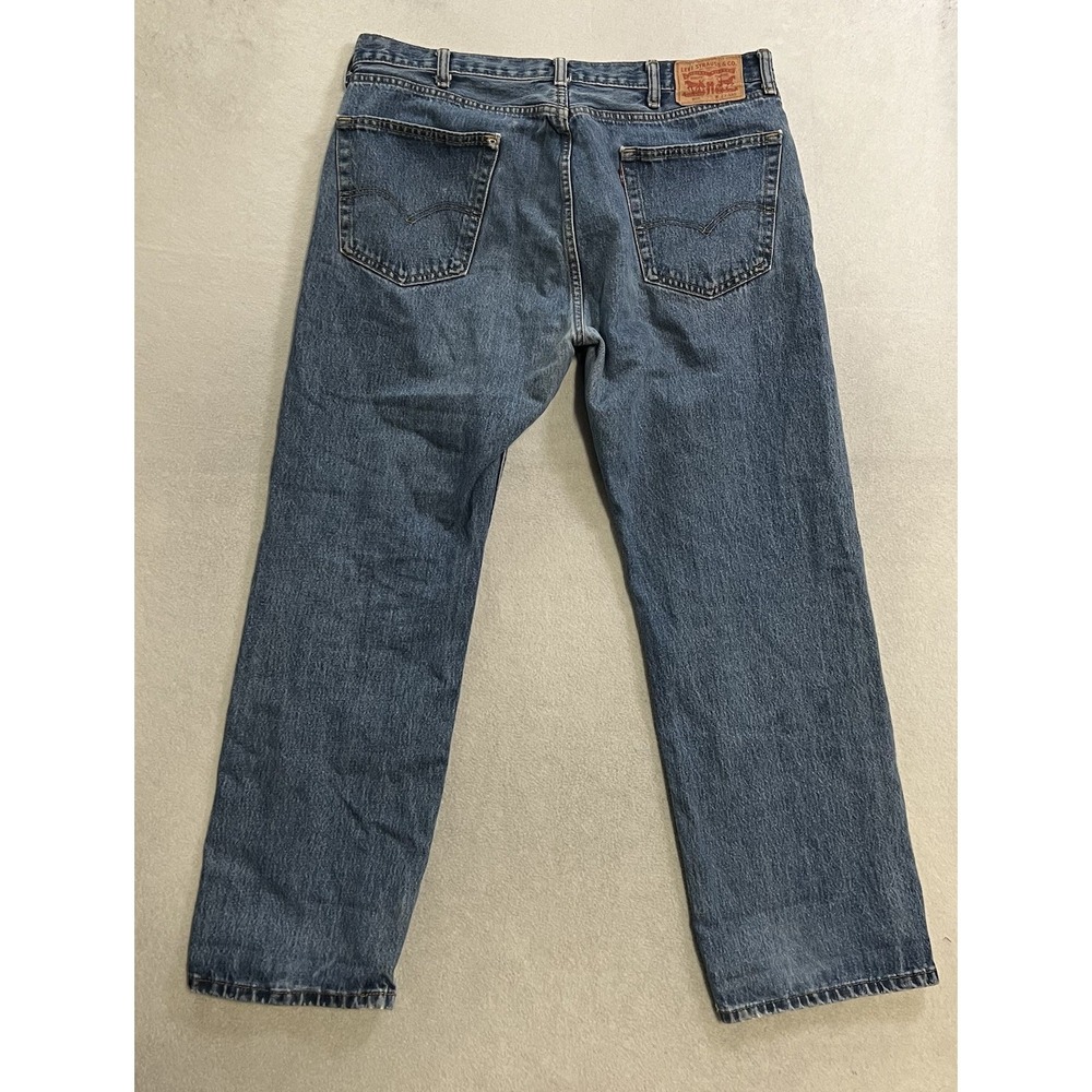 Levi's 505 Jeans Mens 38x30 Regular Fit Straight Leg Stretch Denim Blue Med Wash